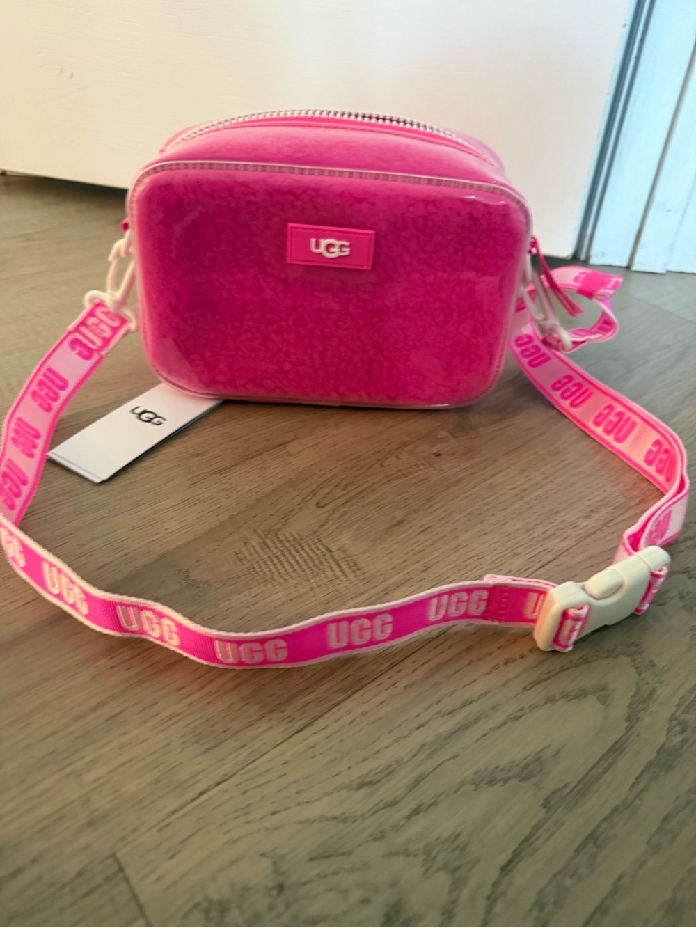 UGG Hot Pink Plush Crossbody Camera Bag
